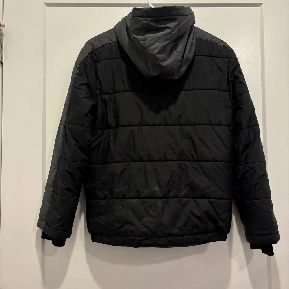 Jordan Boys Black Grey Nike Air Jumpman Hooded Puffer Jacket Large 12-13 Years